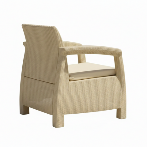 Contemporary All-Weather Resin Wicker Patio Armchair