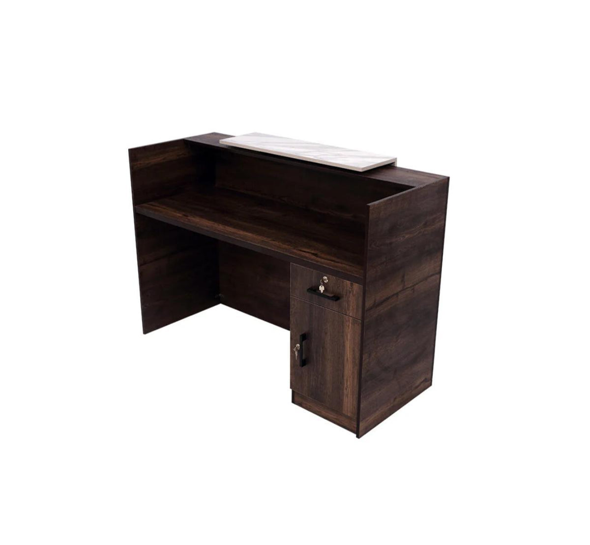 Modern Laminated Reception Desk with UV Glass Top