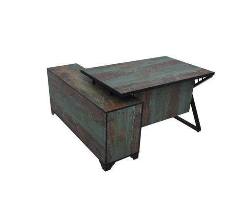Unique Textured L-Shaped Office Desk with Side Return