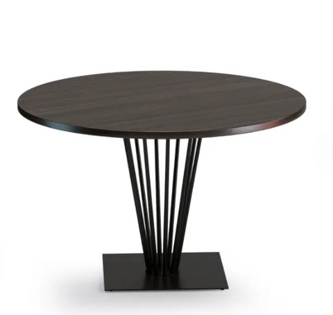 Modern Sculptural Fluted Wire-Pedestal Dining Table