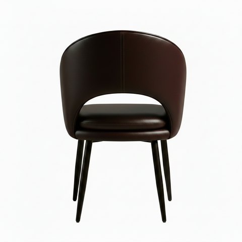 Retro Mid-Century Cutout Faux Leather Accent Chair