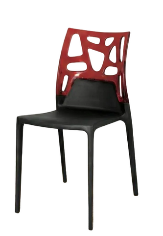 Avant-Garde Dual-Tone Geometric Cutout Accent Chair