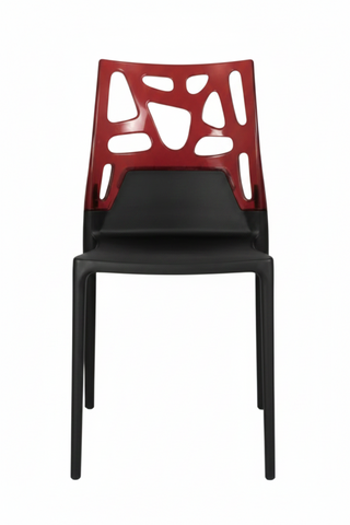 Avant-Garde Dual-Tone Geometric Cutout Accent Chair