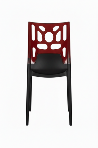 Avant-Garde Dual-Tone Geometric Cutout Accent Chair