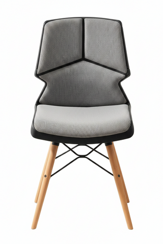 Origami-Inspected Textured Gray Fabric Dining Chair