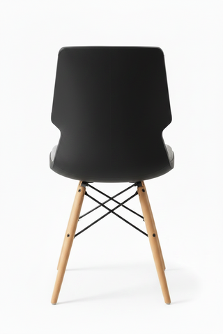 Origami-Inspected Textured Gray Fabric Dining Chair