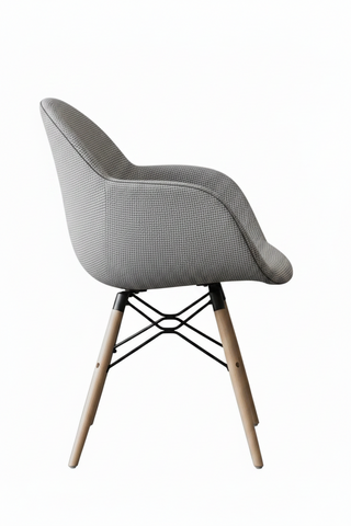 Mid-Century Modern Upholstered Eiffel Bucket Chair