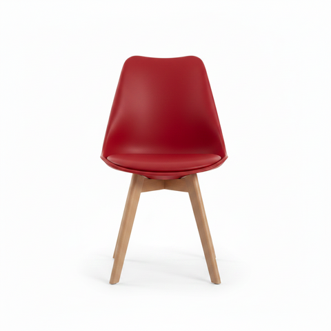 Mid-Century Modern Red Nordic Dining Chair