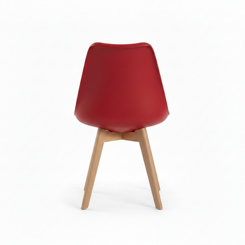 Mid-Century Modern Red Nordic Dining Chair