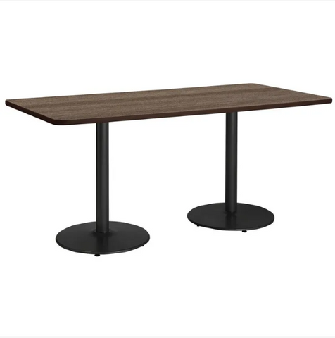 Mid-Century Modern Walnut Dual-Pedestal Dining Table