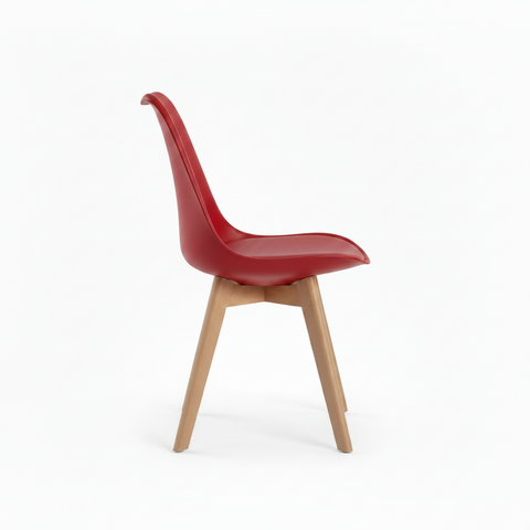 Mid-Century Modern Red Nordic Dining Chair