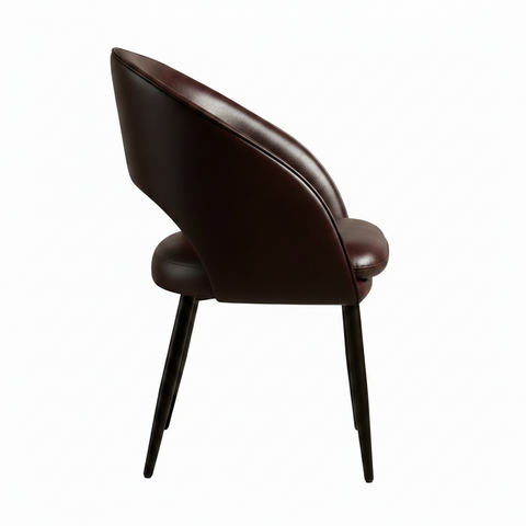 Retro Mid-Century Cutout Faux Leather Accent Chair